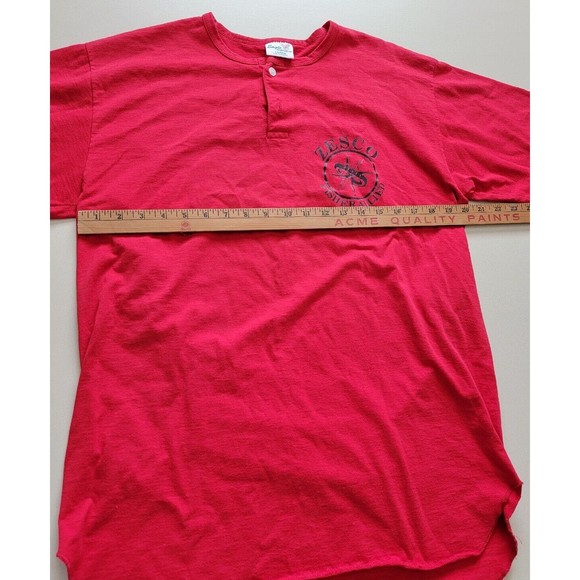 VTG Eagle Sportswear TShirt Sz L 90s Zesco Fisher Allied 2 button Single Stitch - Picture 6 of 7